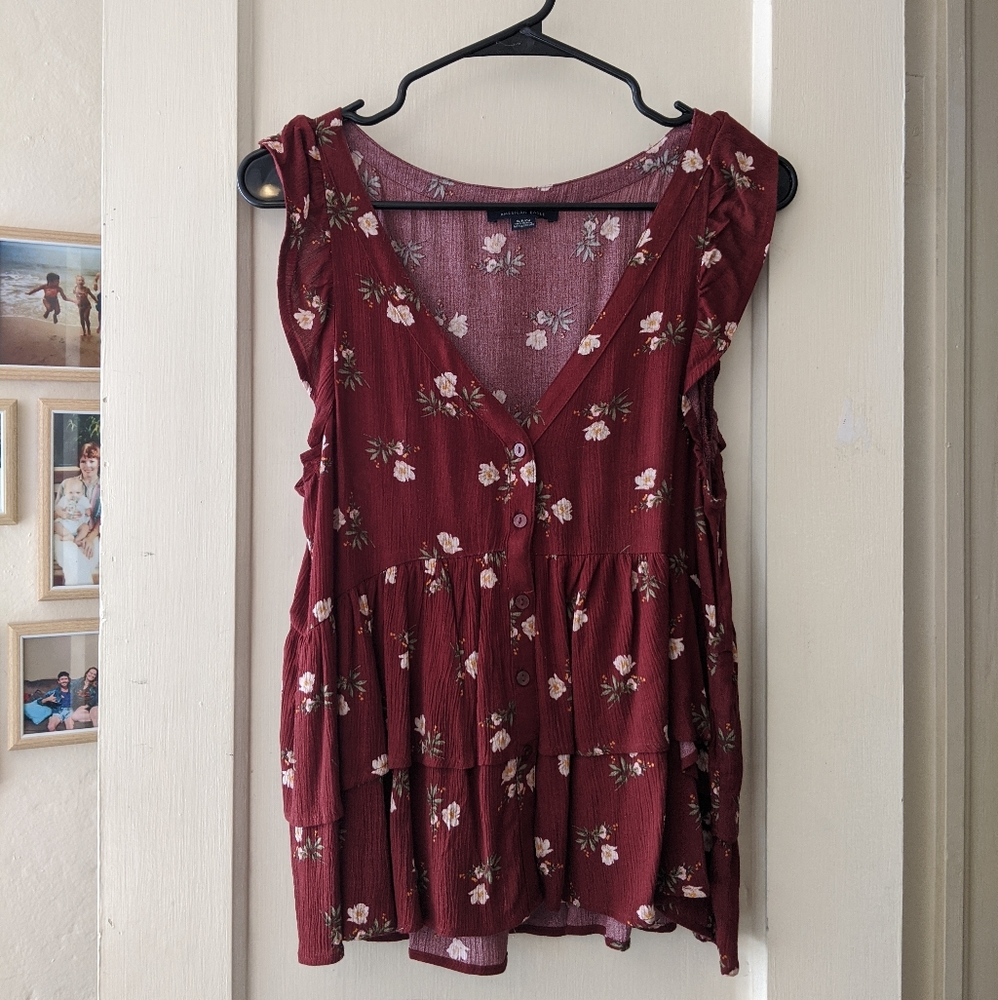 American Eagle Peplum Top